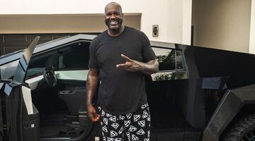 shaquille tesla cybertruck wide