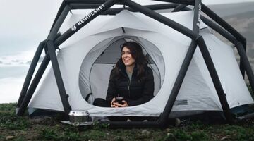 opblaasbare tent opzetten heimplanet the cave