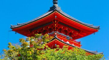 Een tempel in Japan, een van de gezondste landen ter wereld