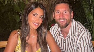 Een vrouw van Lionel Messi en zijn vrouw.