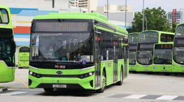 Een andere bus dan het zelfrijdende exemplaar in Nederland.
