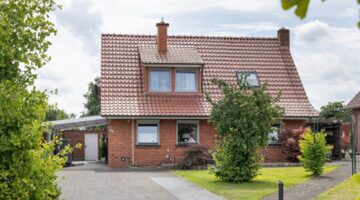 Het huis met zwembad in Nordhorn.