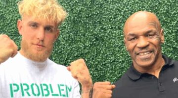 Mike Tyson kondigt gevecht aan met Floyd Mayweather (hier gefotografeerd met Jake Paul)
