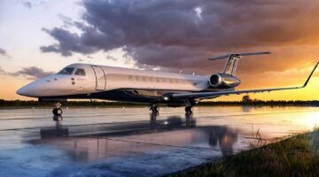 De privéjet van voetballer Lionel Messi.