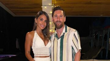 Lionel Messi en zijn vrouw.