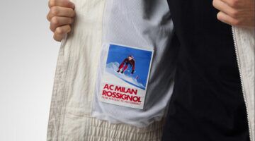 Skikleding die met behulp van een voetbalclub werd gemaakt.