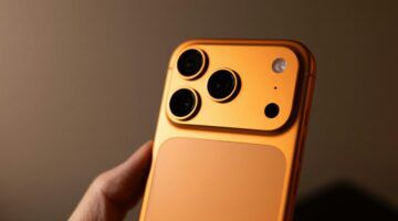 Een oranje iPhone 17