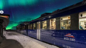 Trein waarin je het Noorderlicht kan bewonderen