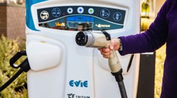 Een elektrisch laadpunt voor elektrische auto's