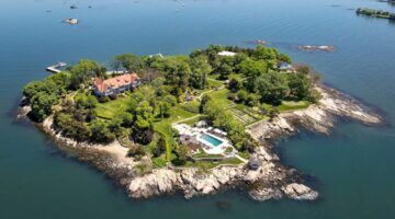 Een overzicht van Rogers Island.