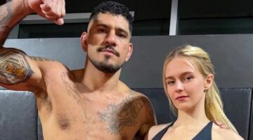 Instagrammodel Vera Dijkmans met UFC-kampioen Alex Pereira