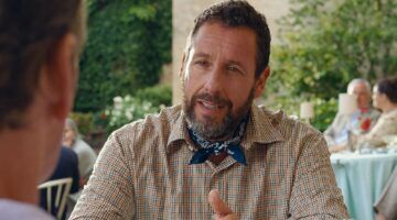 Adam Sandler in een sc&egrave;ne uit Jay Kelly