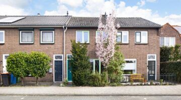 De buitenkant van de kleurrijke woning.