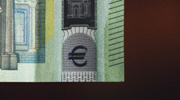 De hoek van een geldbriefje