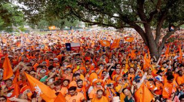 Een enorme hoeveelheid Oranje-fans.