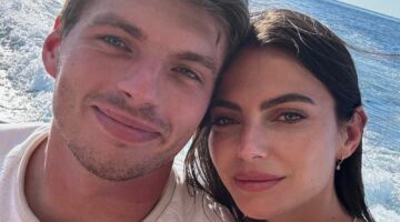 Een selfie van Max Verstappen en Kelly Piquet.