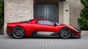 De zijkant van de supercar van McLaren.