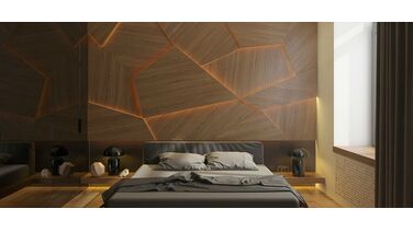 Houten wand achter het bed is de upgrade voor je slaapkamer