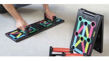 Met dit multifunctionele Push-Up Board kan jij thuis heel jouw bovenlichaam trainen