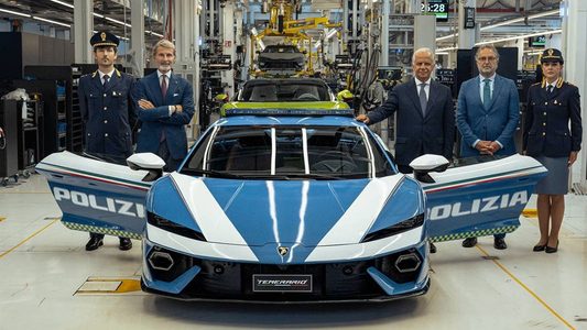 De Lamborghini van de Italiaanse politie.