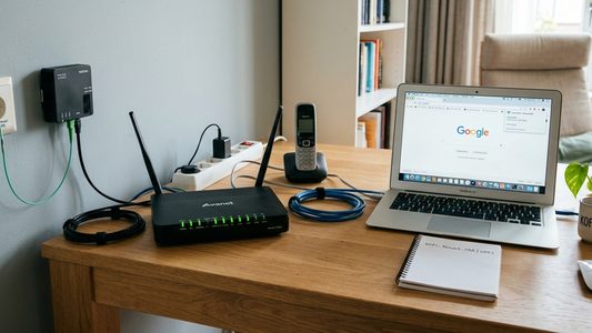 Een huishouden met een snel internetabonnement.
