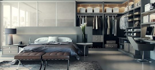 Illustratie voor: Inspiratie: slaapkamers met stijlvolle garderobes