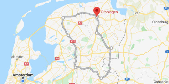 E-bike route door Nederland