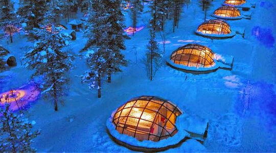 Illustratie voor: Bucketlist: Slapen in een Iglo onder het Noorderlicht