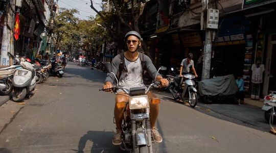 Illustratie voor: Twee broers reizen met een motor door Vietnam