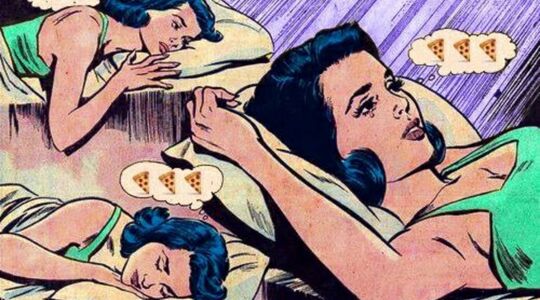 Illustratie voor: Mannenprobleem: te veel pizza eten op dates