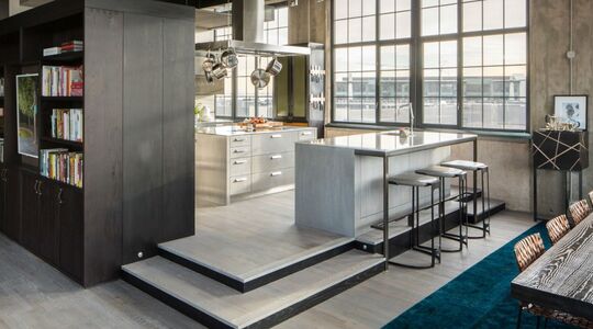 Illustratie voor: Graanfabriek omgetoverd tot industrieel loft