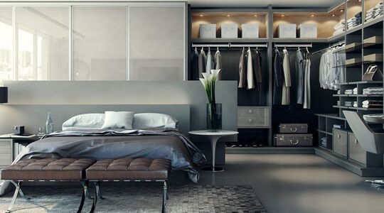 Illustratie voor: Inspiratie: slaapkamers met stijlvolle garderobes