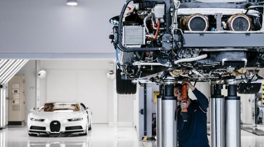 Illustratie voor: Zo wordt de brute Bugatti Chiron tot leven gebracht