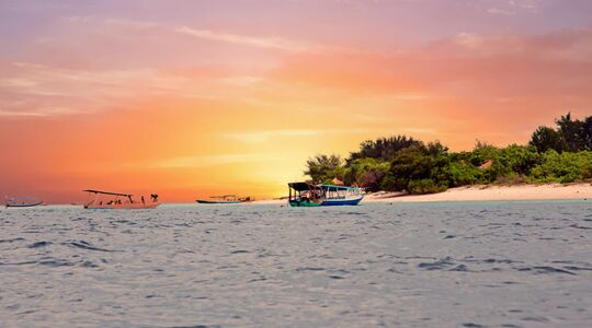 Gili-zonsondergang-boot-manman