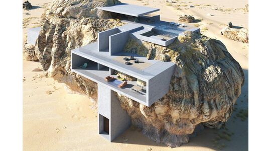 house inside a rock woning