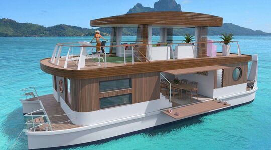 Varende villa op water Bora Bora vakantie