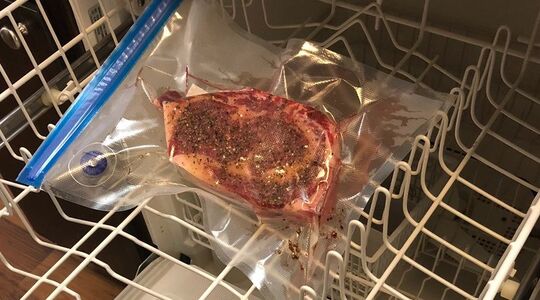 Steak in vaatwasser bakken
