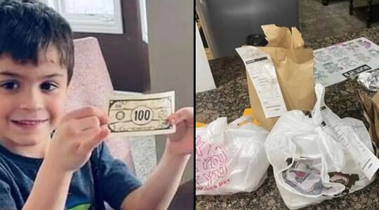 vader verliest geld zoontje bestelde eten bedrag geld