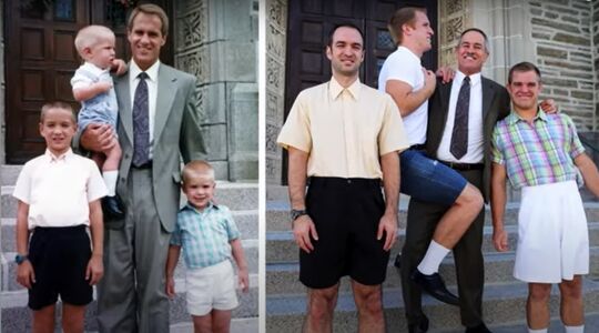 Hilarisch broers vinden oude foto's terug en maken deze identiek na