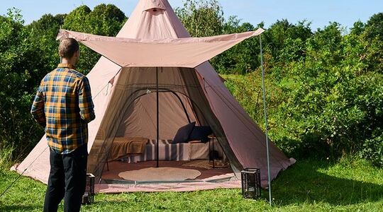 glamping tipi tent action