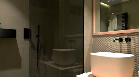 douchewand met rookglas