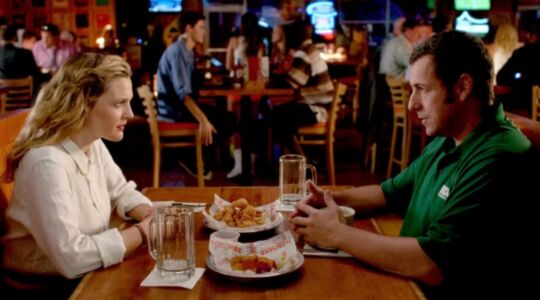 Shot uit Blended uit 2014, waarin Drew Barrymore en Adam Sandler de hoofdrol spelen