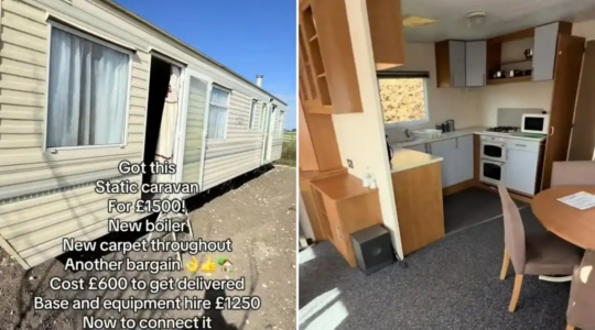 De buitenzijde en binnenzijde van de tiny home