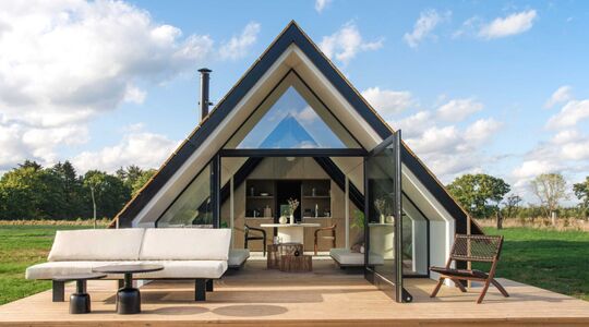 Cabine met geiten in kwestie