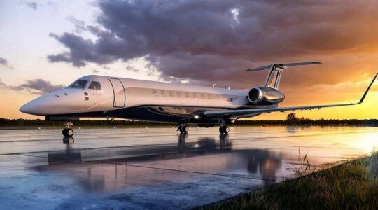 De privéjet van voetballer Lionel Messi.