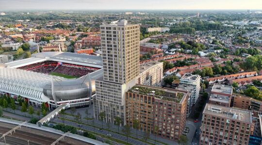 De woontoren met woningen die uitzicht bieden op iedere PSV-wedstrijd.