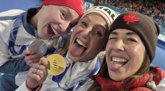 Selfie op het podiumplek op de Olympische Spelen