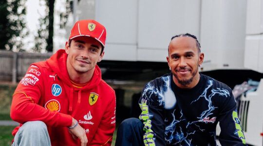 Formule 1-coureurs Charles Leclerc en Lewis Hamilton