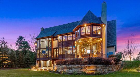 De achterkant van de villa in de Verenigde Staten.