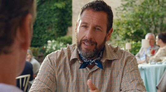 Adam Sandler in een scène uit Jay Kelly